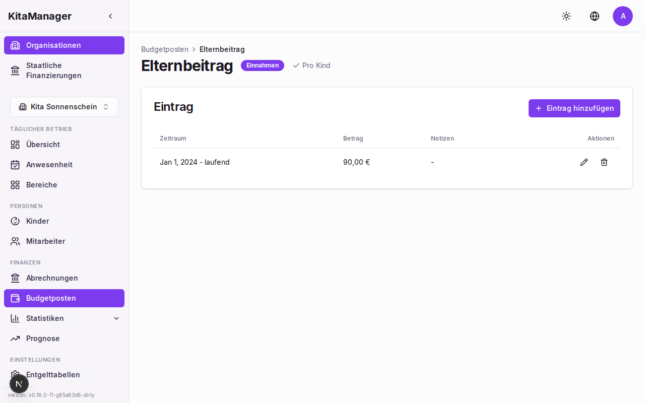 Haushaltsposten-Detail