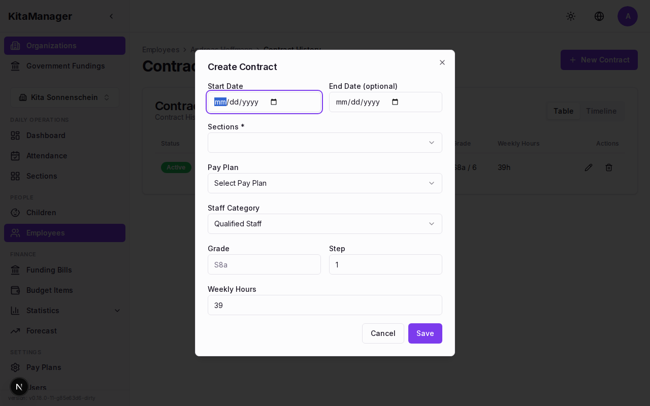 Employee contract creation