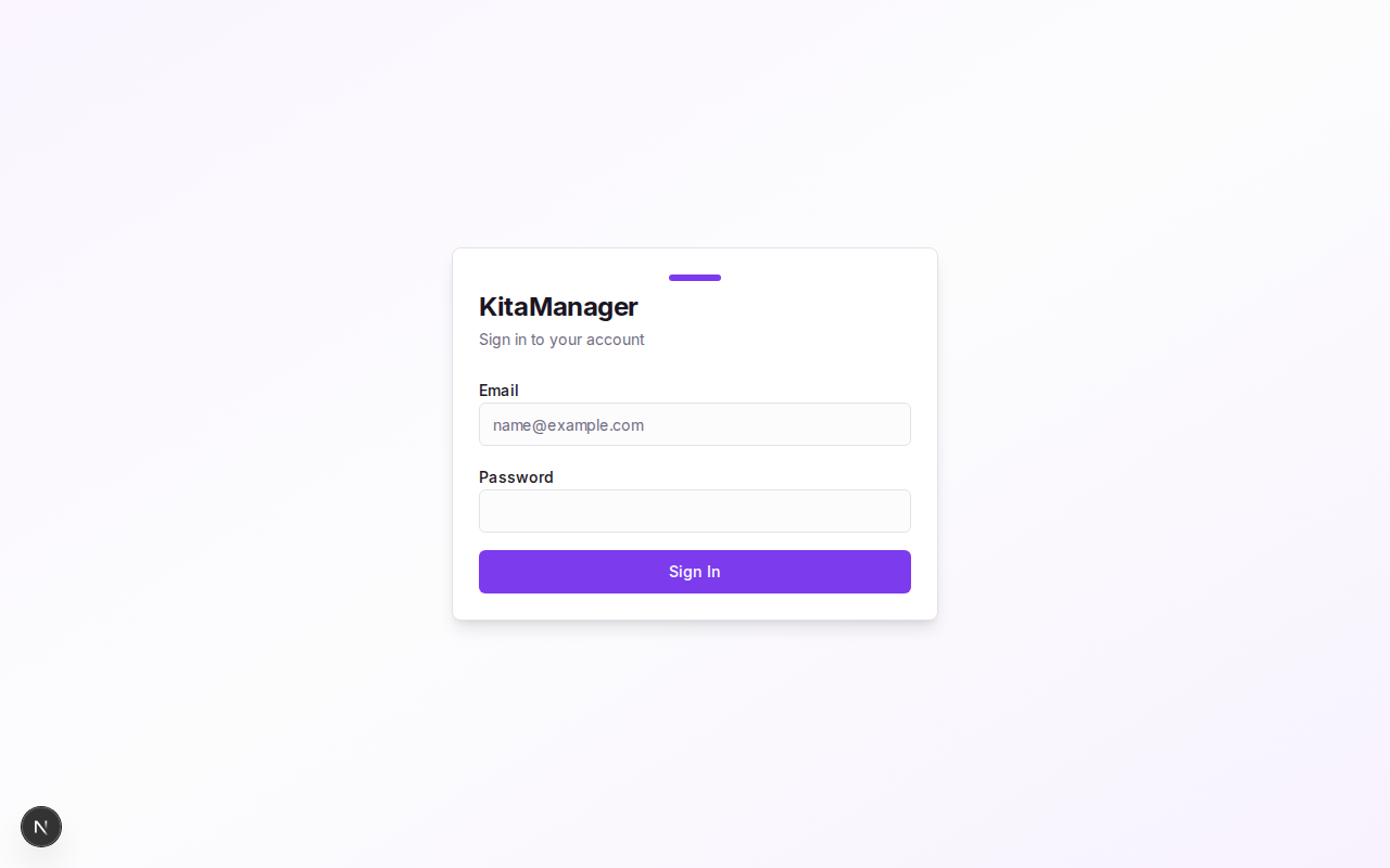 Login page